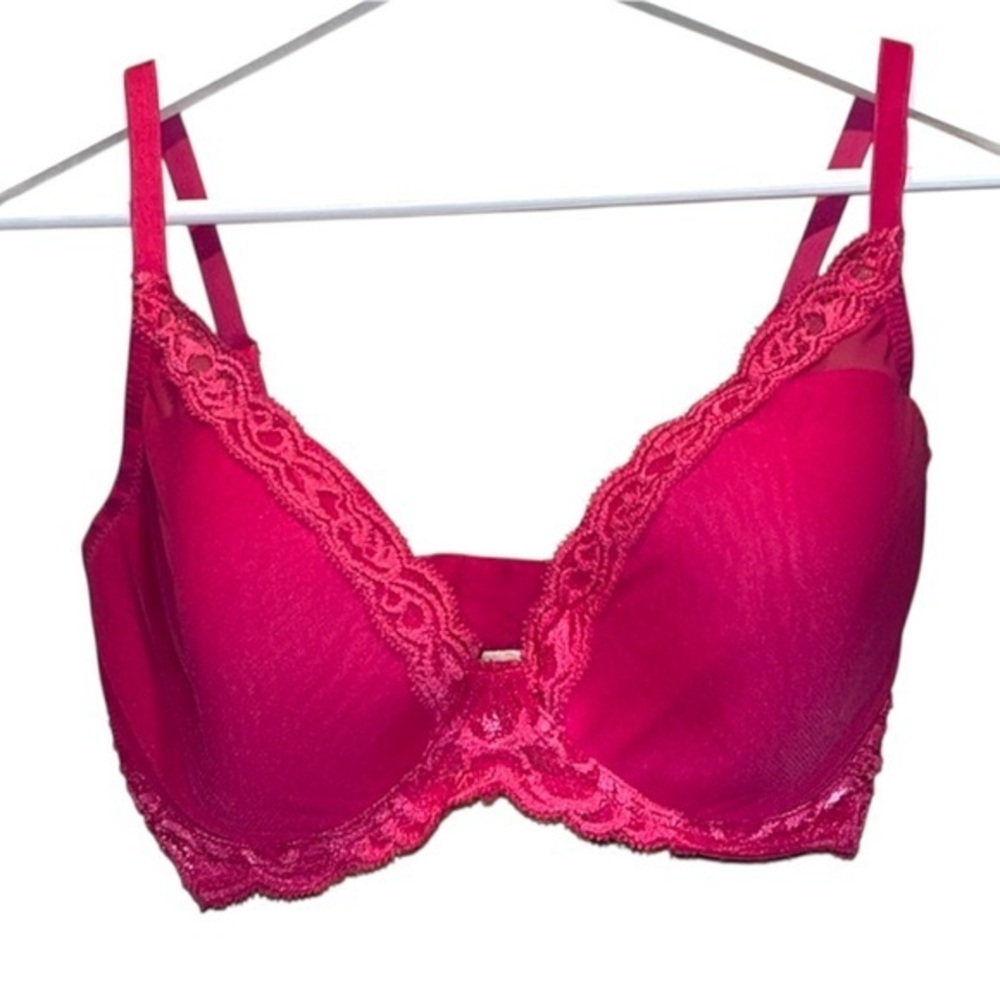 Natori Feathers Contour Bra 32DDD Fuchsia Pink Underwire - Picture 1 of 11